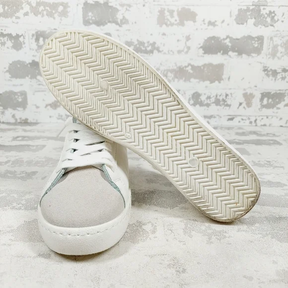 Vintage Havana White Sneakers with Gold Heel and Tan Snake-Print Star - Picture 7 of 10